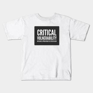 Cybersecurity Critical Vulnerability CVSS Score Vector Black Background Kids T-Shirt